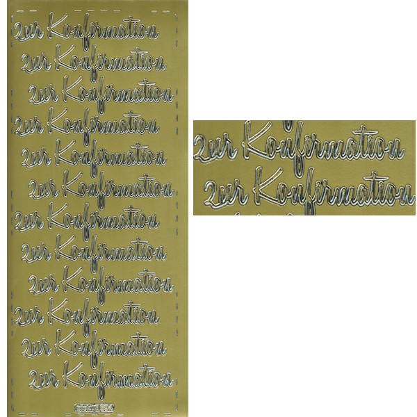 pu594g Sticker Zur Konfirmation 2 gold