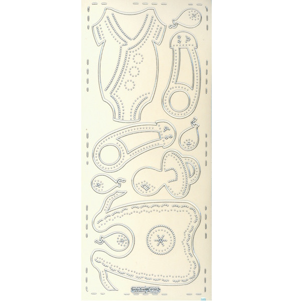 pu425s Sticker Babysachen 6 silber transparent