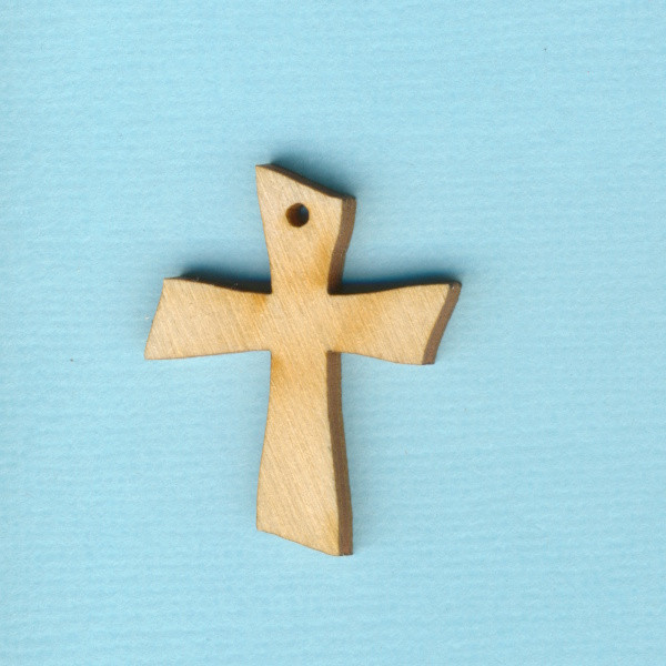 krh2730 Holz Deko Kreuz geschlossen mit Loch 3cm