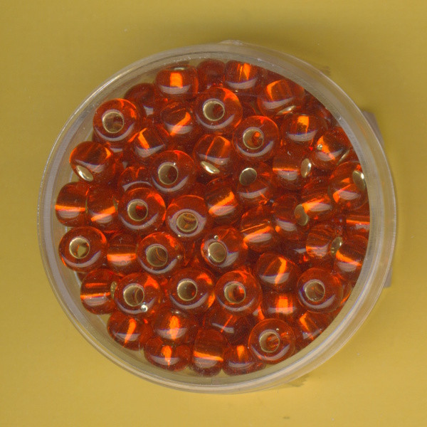 1023715 Rocailles 5,5mm orange Silbereinzug 17g