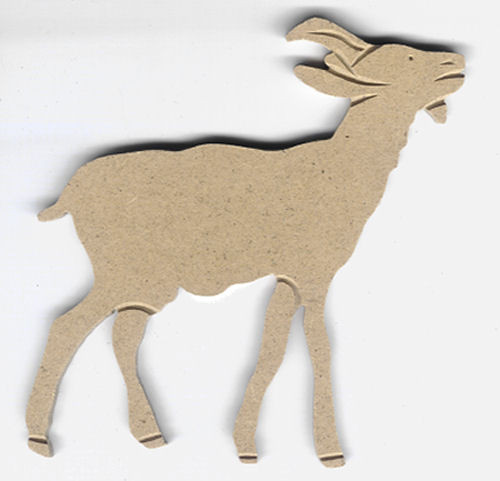 067700007 Holz Dekor Ziege 15x14cm