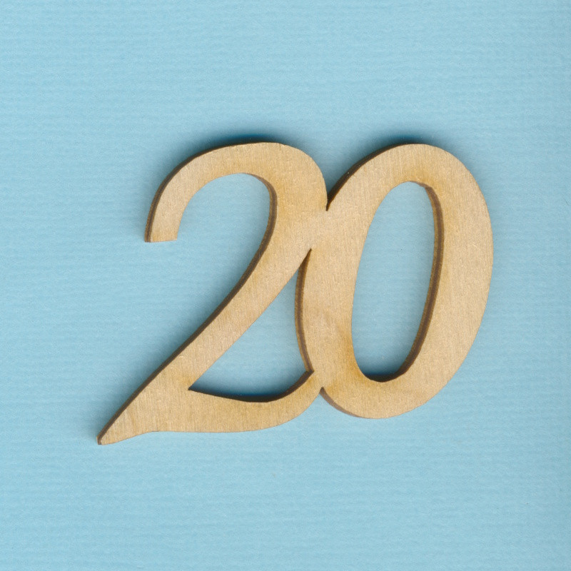 gez33020 Holz Jubiläumszahl 20 33mm