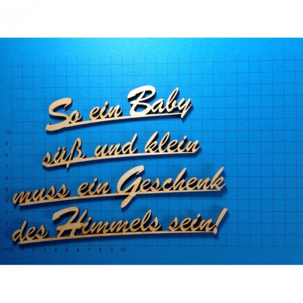 szh4619 Schriftzug Schreibschrift So ein Baby süß und klein... 19cm