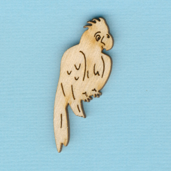 prh8904 Holz Deko Papagei Ara 4cm