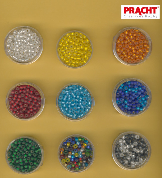Pracht Rocailles Perlen 4,5mm Silbereinzug matt