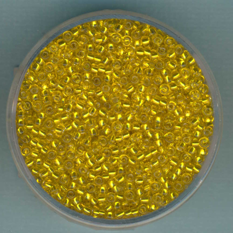 9274-114 Rocailles 2mm gelb Silbereinzug 17g