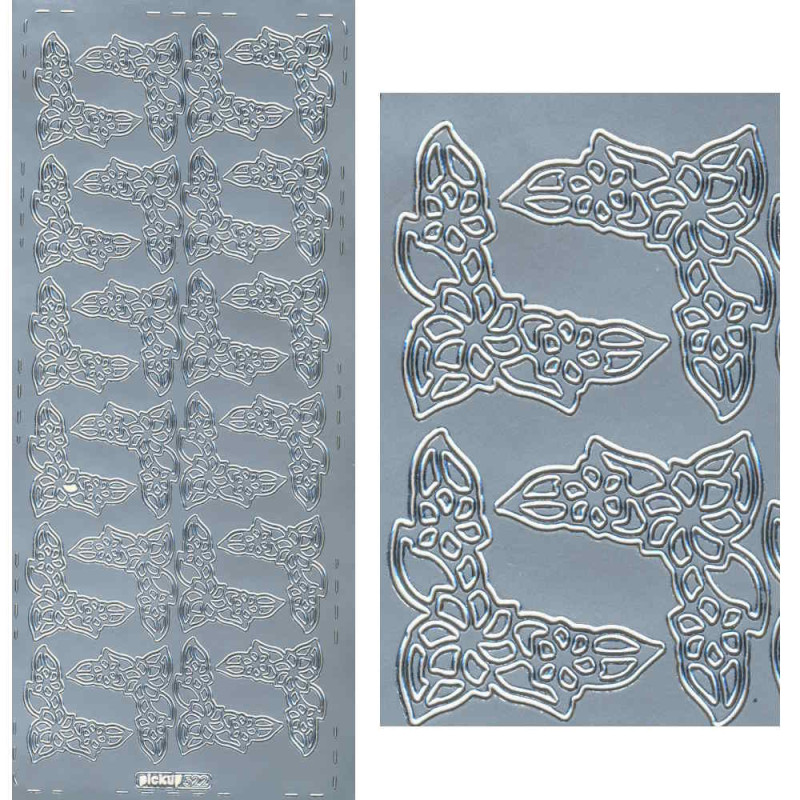 pu522s Sticker Ecken 22 silber