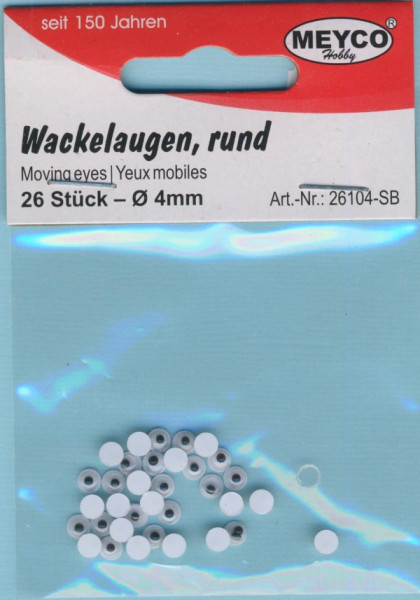 26104sb Wackelaugen rund 4mm 26 Stück