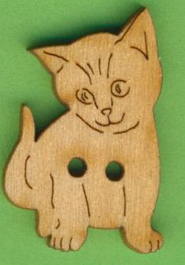 buh9503 Holzknopf Katze 30mm