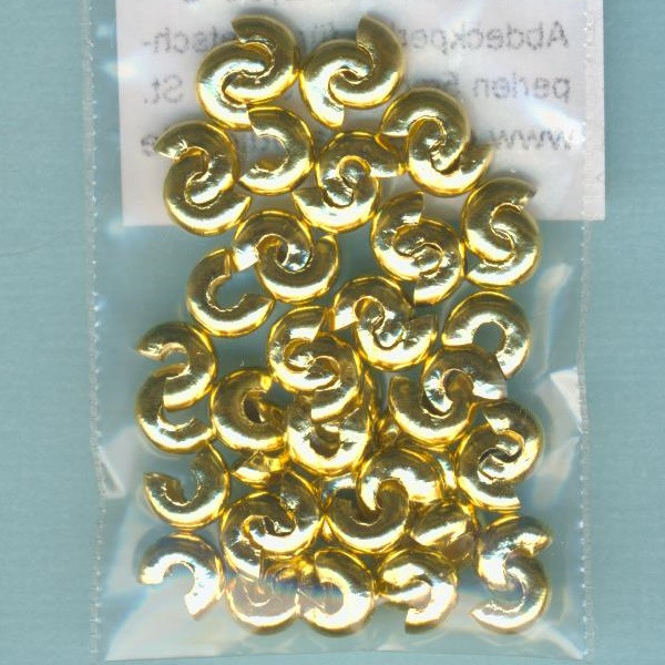 h0305095 Abdeckperlen für Quetschperlen 5mm gold 50 Stück