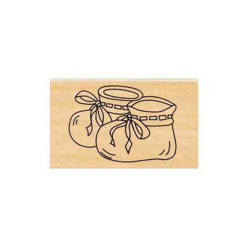 70380128 Holzstempel Babyschuhe 6x4cm