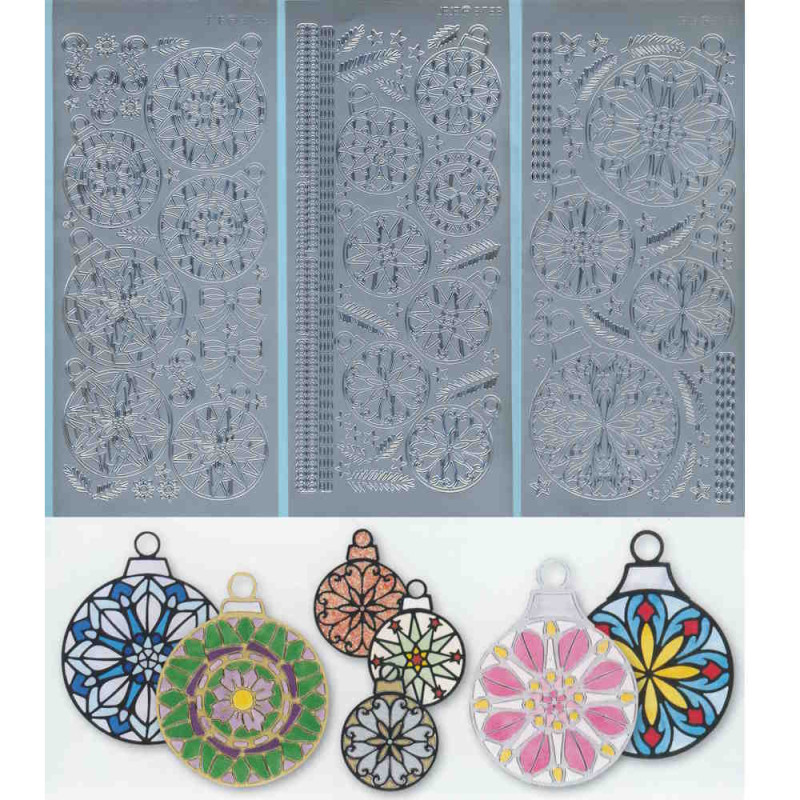 39231s Mandala Sticker Kugeln silber