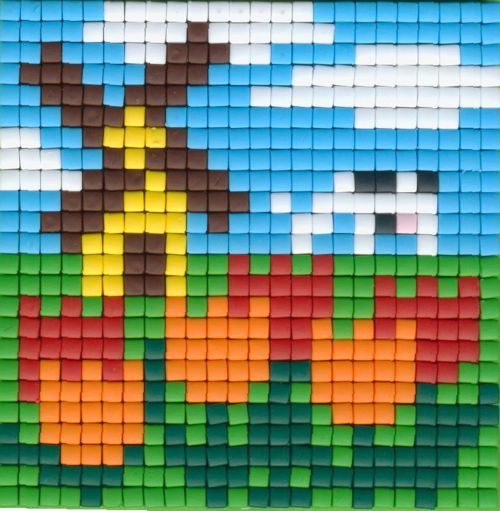 77647 Pixelhobby Set kleine Basisplatte Windmühle
