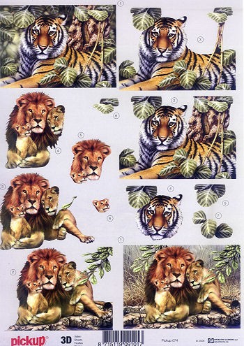 Motivbogen Tiger und Löwe