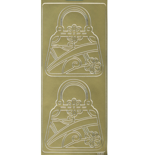 1536574g Sticker Handtasche gold