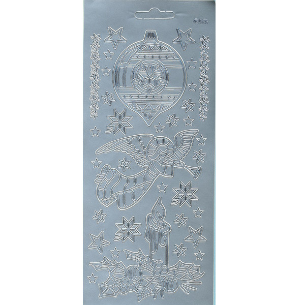 cl526s Sticker Weihnacht silber