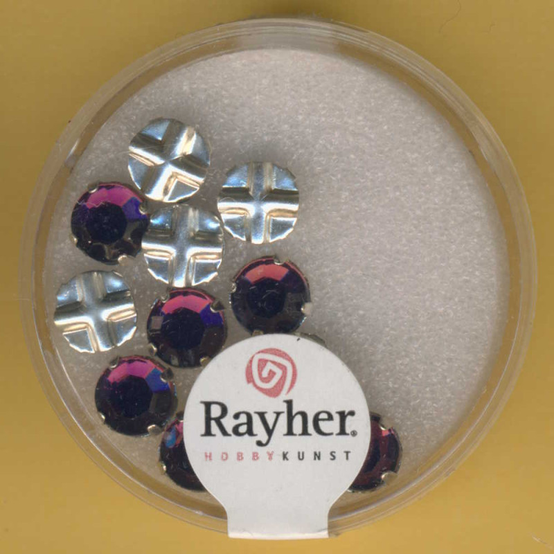 14176820 Strasssteine zum Aufnähen 6,4mm amethyst 12 Stück