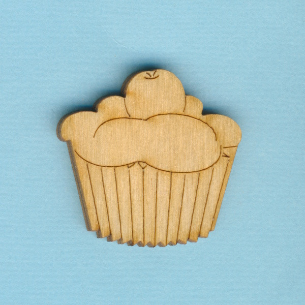 top6503 Holz Deko Cupcake 3cm