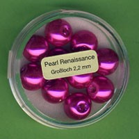 Glaswachsperlen 10mm pink Loch 2,2mm