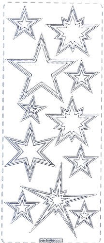pu365s Sticker Sterne 17 silber transparent