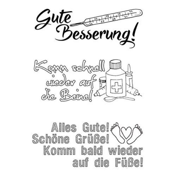 4511102 Stempel Clear Gute Besserung transparent 74 x 105mm