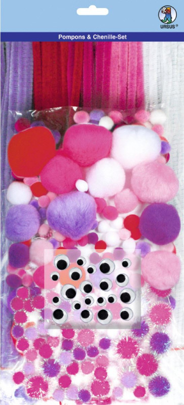 39520003 Pompons und Chenilledraht Set Pink Mix