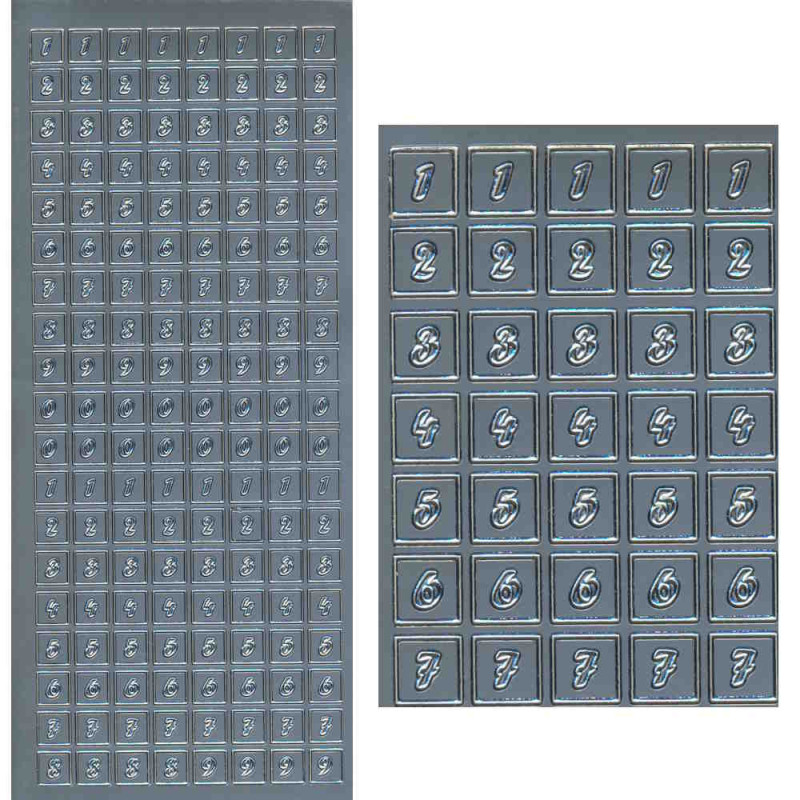 cl3650s Sticker Ziffern 9mm silber