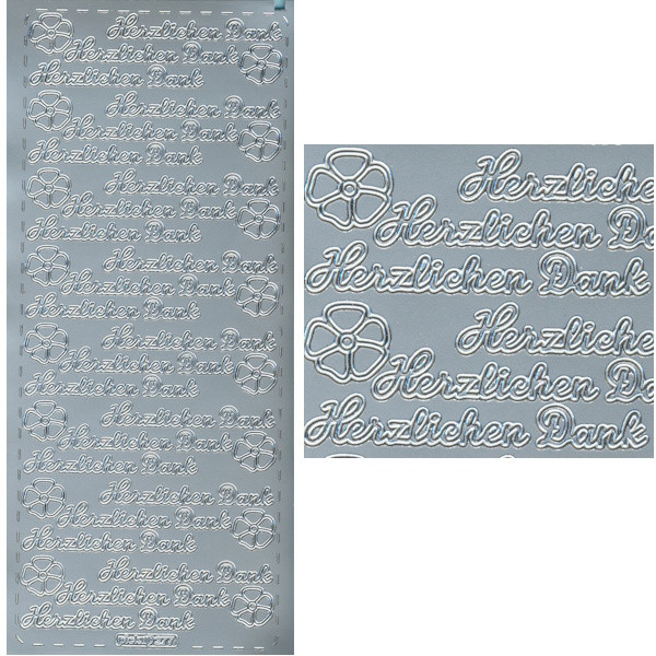 pu277s Sticker Herzlichen Dank 2 silber