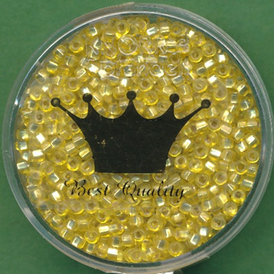 5506114 Rocailles Hexagon 2mm gelb sibereinzug 15g