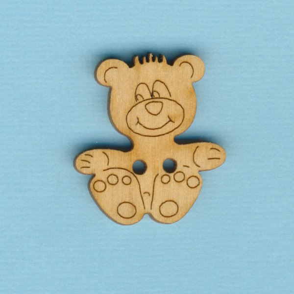 buh1103 Holzknopf Teddybär 3cm