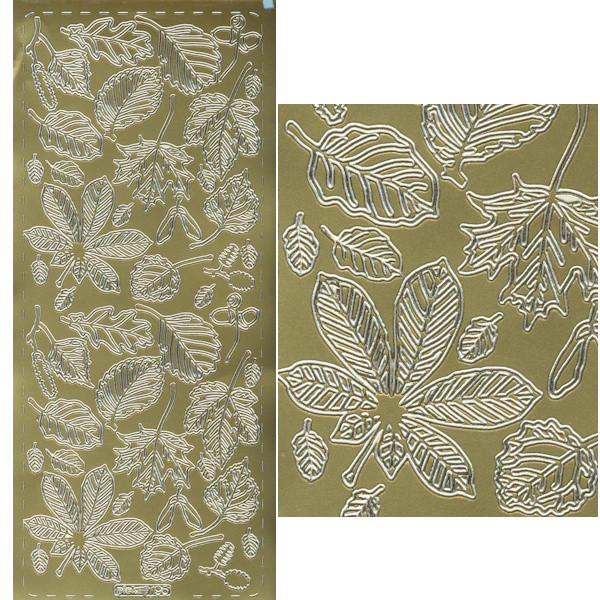 pu195g Sticker Blätter 2 gold