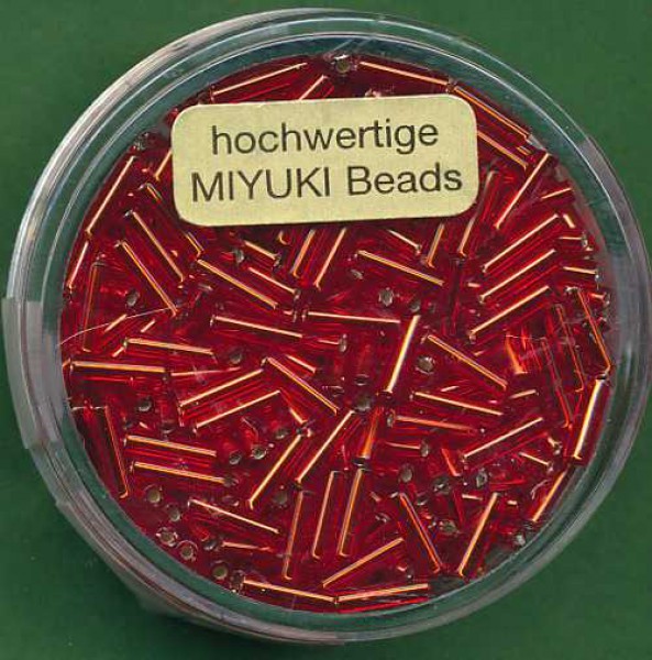 Miyuki-Stifte 6mm Silbereinzug rot