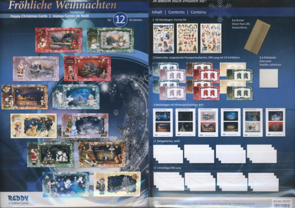 89207 Bastelmappe Fröhliche Weihnachten für 12 3D Karten