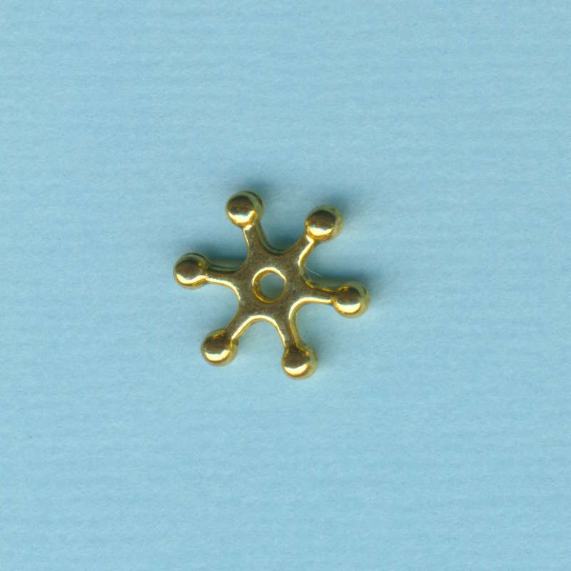 572-102A Metallverzierteíl Schneeflocke 12mm echt vergoldet