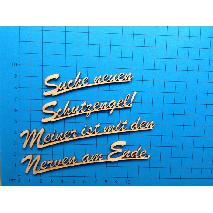 Holz-Deko Schriftzug Suche neuen Schutzengel