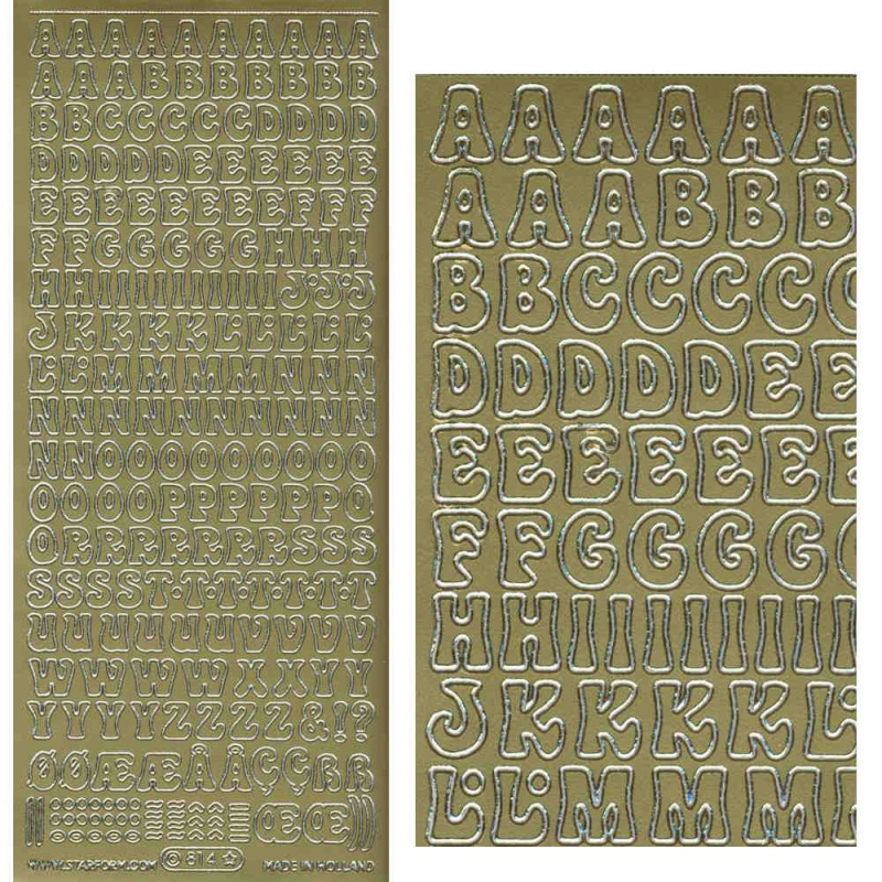 814g Sticker Buchstaben 2 gold