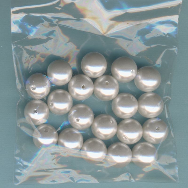 1031801 Wachsperlen 12mm weiß 20 Stück