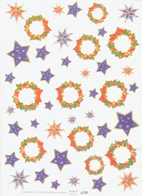 574654 Hintergrundpapier A4 Kränze und Sterne