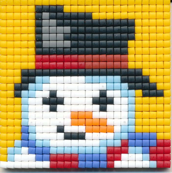 77607 Pixelhobby Set kleine Basisplatte Schneemann