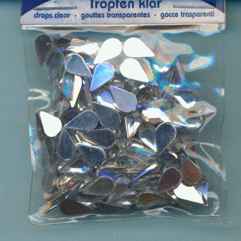 49621 Schmucksteine Set Tropfen klar 150 Stück