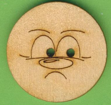buh0630 Holzknopf Gesicht Design 4 3cm