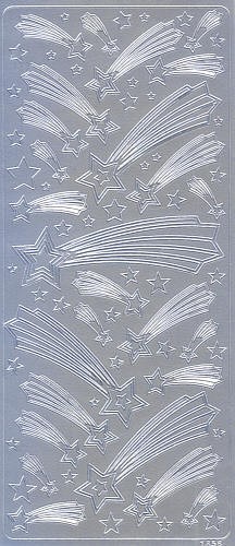 cl1856s Sticker Sterne und Kometen silber