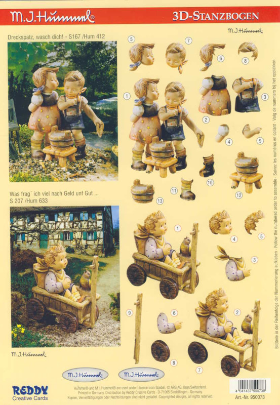 950073 3D Stanzbogen A4 M I Hummel Dreckspatz
