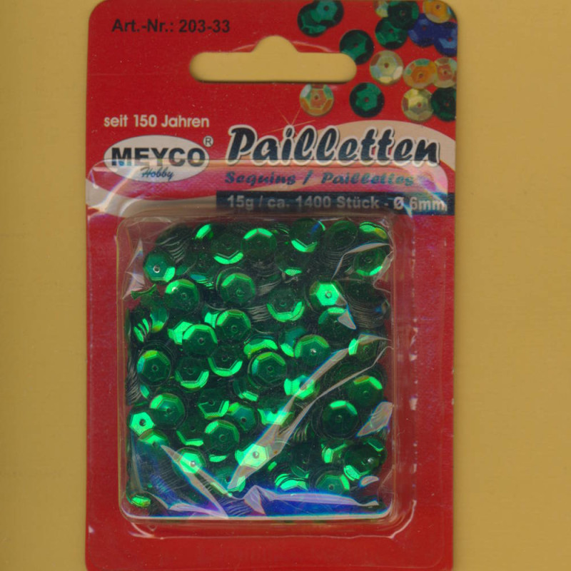20333 Pailletten gewölbt 6mm dunkelgrün 15g