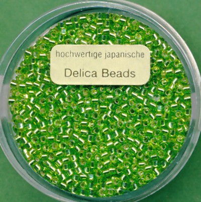 9663314_Delica-Beads-2mm-hellgrün-Silbereinzug-9g