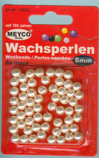 10603 Wachsperlen 6mm champagner 60 Stück