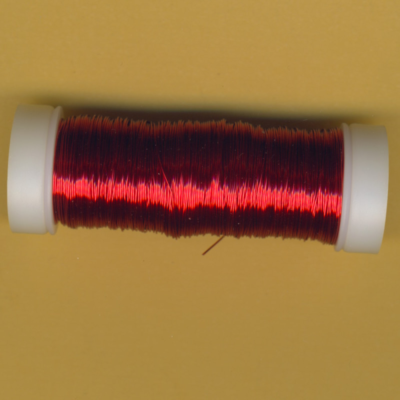 1225-3001 Schmuck Häkeldraht 0,3mm rot metallic 50m Spule in SB-Beutel