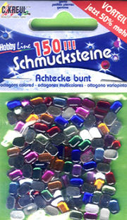 49618 Schmucksteine-Set Achtecke bunt