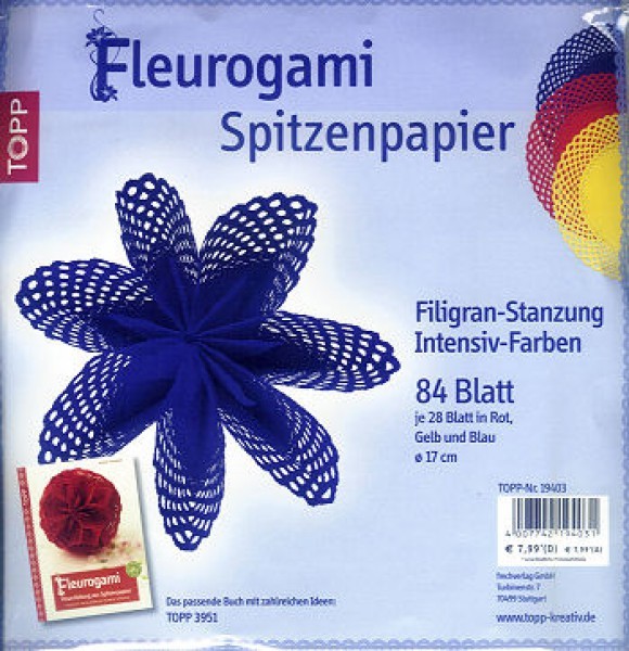 Fleurogami Papier Filigranstanzung Intensiv-Farben
