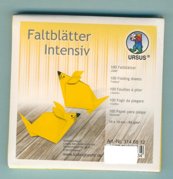3146812_Faltblätter-Intensiv-10x10cm-gelb-100-Stück